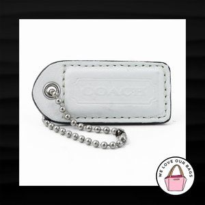 2" Medium COACH WHITE LEATHER KEY FOB BAG CHARM KEYCHAIN HANGTAG TAG